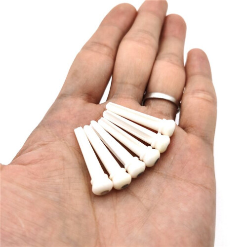 2X Gitarr Nötkreatur Benmaterial Akustisk Gitarr Bridge Pins med Pearl Shell Dot för Akustiska Folkgitarr Tillbehör 2