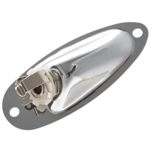 4 St Båtgitarrjack 1/4 Tums Ingångsutgång Jack Plate Sockel 6,35 mm Chrome Silver för FD Strat Style Gitarrdelar 1