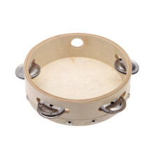 4X 6in Hand Held Tambourine Drum Bell Metal Jingles Percussion Musical Toy for KTV Party Kids Games