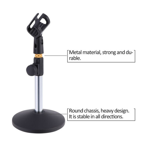 Professional Stage Microphone Pedestal Feet Stand Adjustable Desk Holder Speech Live Microphone Fixing Frame