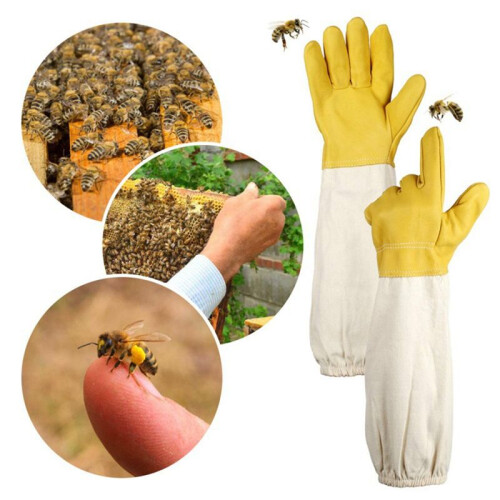 1Pair Soft Hand, Straight Thumb Beekeeper XL Size Yellow Gloves 2