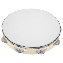 2X Tambourine for Adults 10 Inch Hand Held Drum Bell Birch Metal Jingles Percussion Gift Musical Educational Instrument