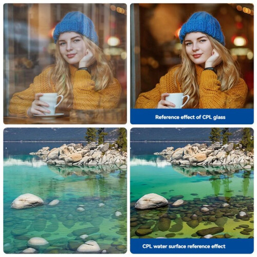 58mm CPL+Black Diffusion 1/4 Filter Circular Polarizing Glare Reduction Dreamy Soft Cinematic Effect for   Lens