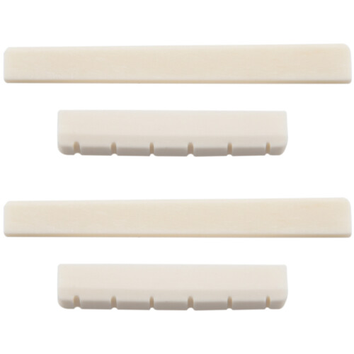 2X Classical Guitar Bone Slotted Saddle Nut Set