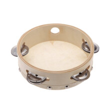8X 6in Hand Held Tambourine Drum Bell Metal Jingles Percussion Musical Toy for KTV Party Kids Games