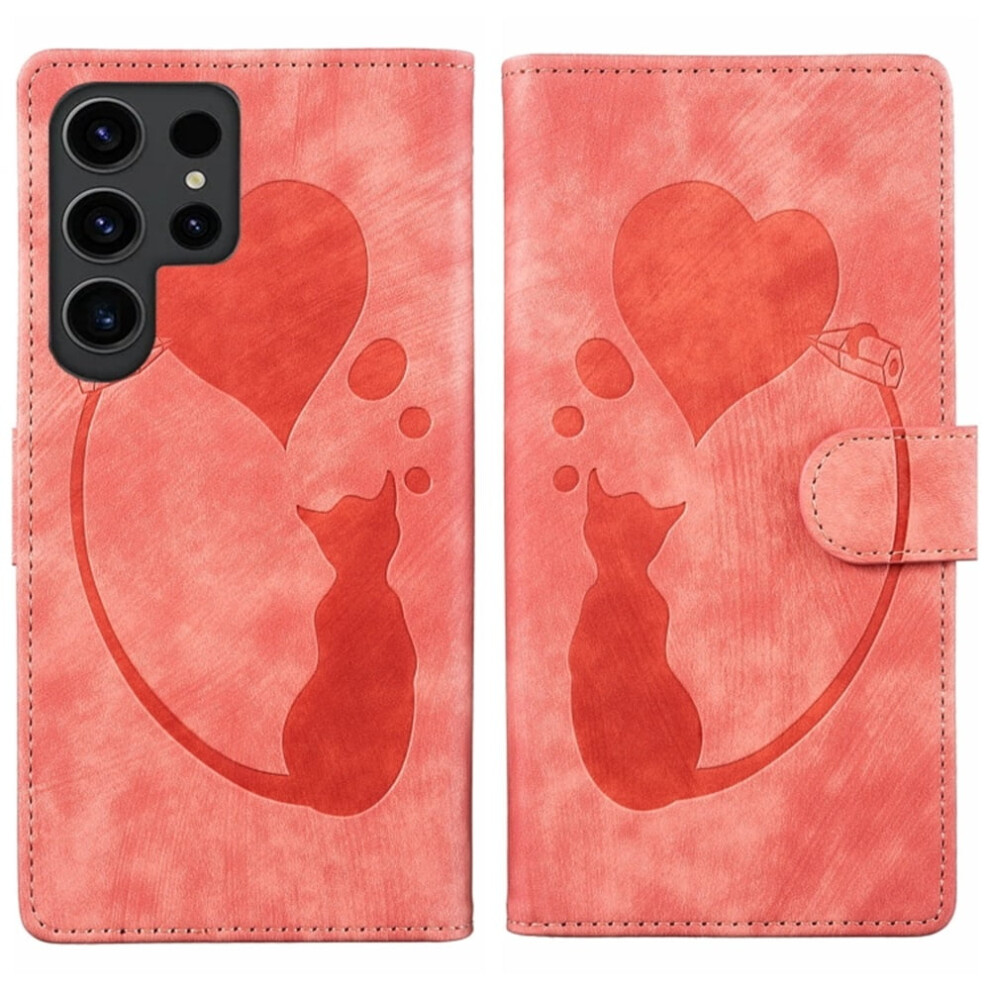 Pu Leather Flip Wallet Case With Magnetic Closure & Card Slots, Compatible With Samsung Galaxy S25 Ultra 5G 6.9" Orange 9482726240525