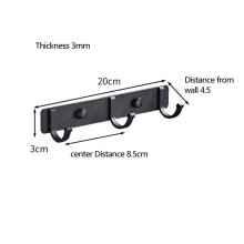 Aluminum 3 To 6 Hooks Key Coat Clothes Door Holder Rack Hook Wall Mounted Hanger