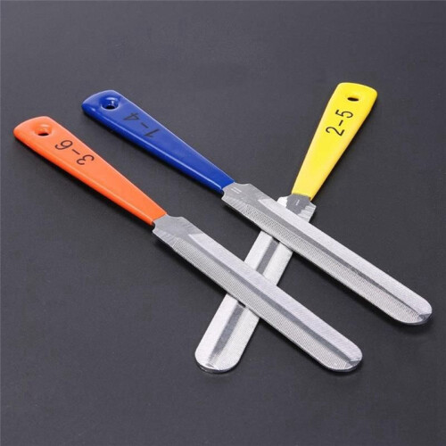 3-Pack Dubbelsidig Gitarr Mutter Slitsad Sadelfil Luthier Gitarr StåL Fret Mutter Fil Gitarr Bas Mandolin Reparationsverktyg 1