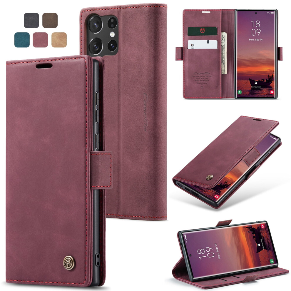 Caseme Leather Flip Wallet Case For Compatible With Samsung Galaxy S25 Ultra 5GâMagnetic, Card Holder, Kickstand, Shockproof 9482726242987