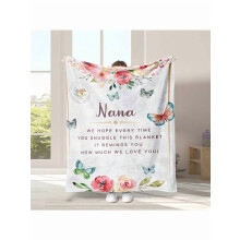 Super Soft Personalized Flannel Throw Blanket for Nana, Grass Green - Cozy Gift for Birthday, Christmas, Mother's Day from Family & Friends