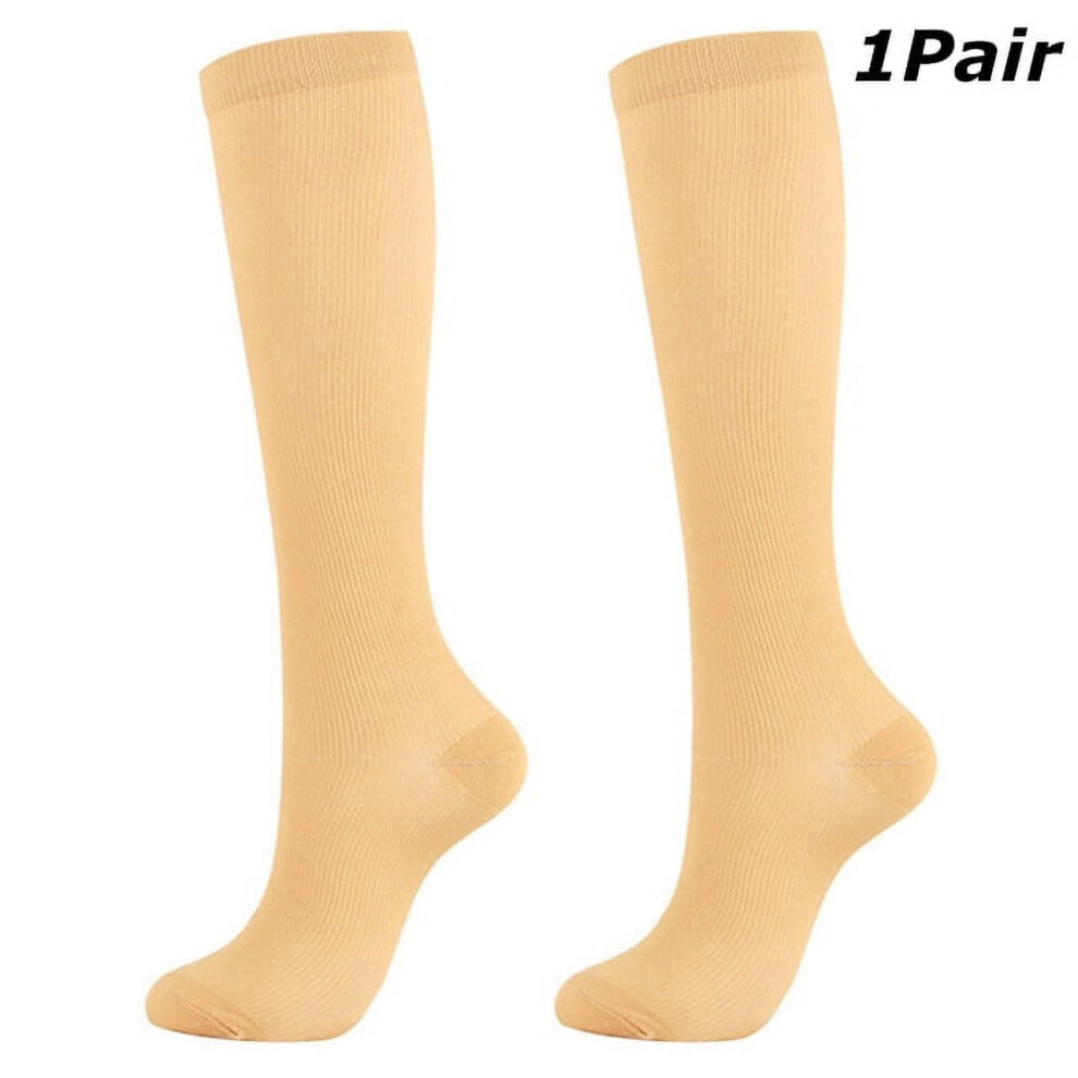 1 Pairs Compression Socks for Men Women Wide Calf Circulation Knee Socks 20-30 mmhg For Running Athletic Nursing Travel