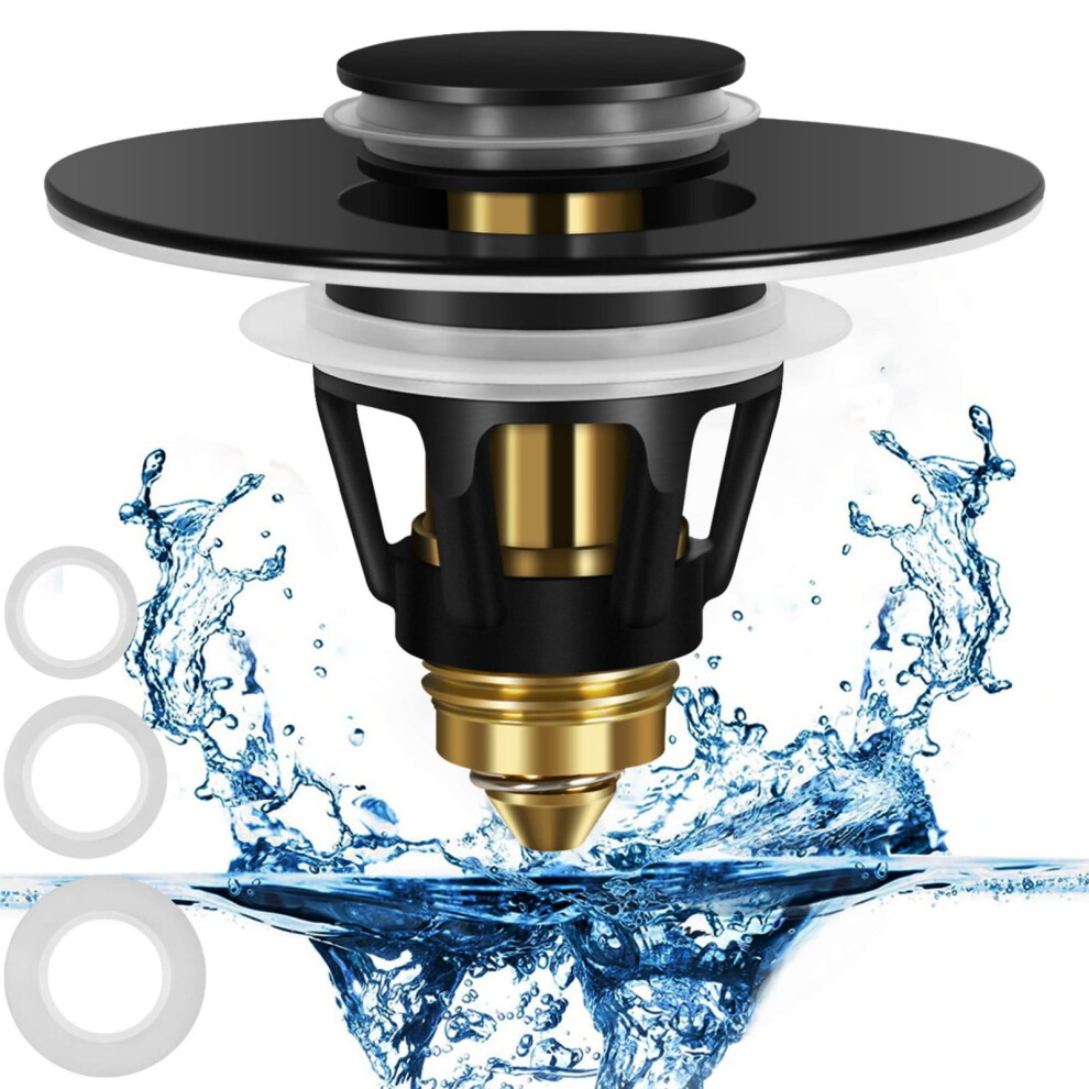Bounce Core Washbasin Drain Plug Â Rust-Resistant Stainless Steel Stopper With Insect-Proof, Odor-Resistant Filter, Quick-Install For 9482726243618