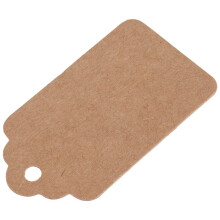Pack 50 Rustic 40mmx70mm Scalloped Paper Card,Blank Brown Tag,DIY Tag,Luggage Tag,Price Label - Small (50)