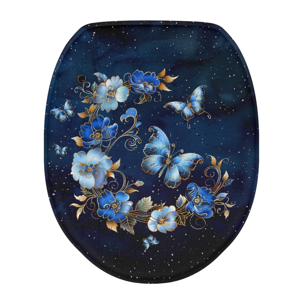Flower Butterfly Galaxy Toilet Lid Cover Â Reusable Bathroom Decor, Compatible With Standard Toilets 9482726245261