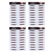 12Pcs Waterproof Eyebrow Transfer Stickers Brown 4 6D Hair-