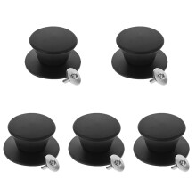 5Pcs Black Silicone Pot Lid Knobs Universal Heat-Resisting Lid Handles