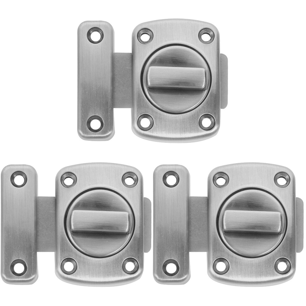 3Pcs Silver Slide Bolt Locks Zinc Alloy Door Latches For Home Doors 3712694907516