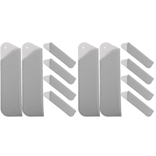 12Pcs PU Pen Sleeves Grey Pen Storage Pouch for Home Use