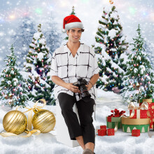 Christmas Backdrop 2.1*1.5m/7*5ft Photography Backdrop for Studio & Party