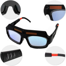 5X Solar Powered Auto Darkening Welding Mask Helmet Goggles Glasses Arc Anti-Shock Lens with Storage Case