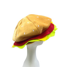 2X Chapeau de Hamburger Drôle, Chapeau de Hamburger de Restauration Rapide Amusant, Décorations de Fournitures de Fête de Pizza, Chapeau Idiot Fou