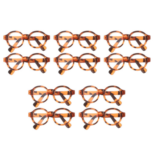 10Pairs Plastic Doll Glasses Leopard Decorative for Dolls
