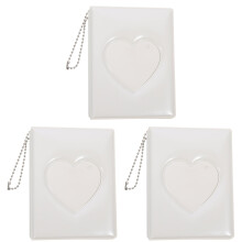 3 Pieces Love Heart Photocard Holder Keychain Mini Book Couple Album