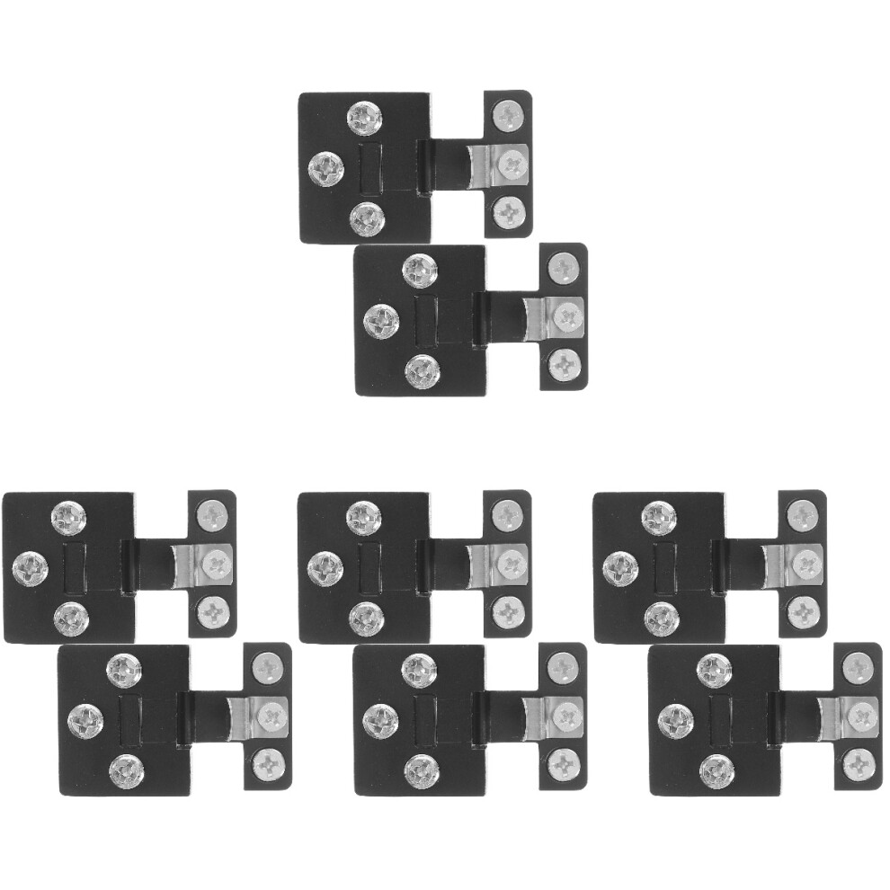 8Pcs Black Glass Door Hinges Zinc Alloy For Cabinets Showcases 3712504049429