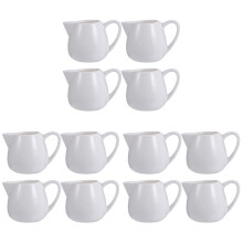 12Pcs Small White Ceramic Milk Pitchers Reusable Coffee Creamers