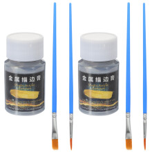 2Sets Metallic Silver Acrylic Paint Set for Painting Pigments and Arts