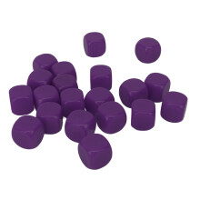 Dadi di plastica per feste e insegnamento, 20 pezzi, 16 mm, angoli arrotondati, colore viola, per giochi