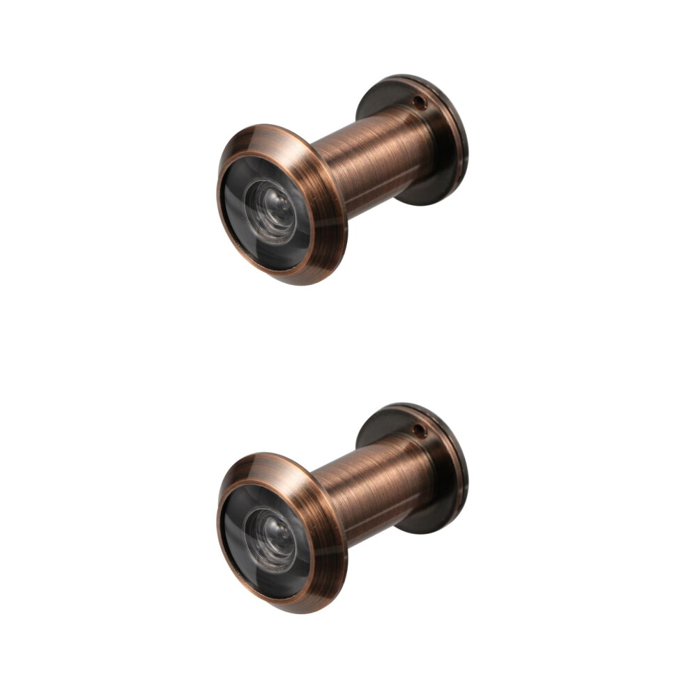 2Pcs Red Door Viewer Copper Material Anti-Theft Security Peephole 3712694908230
