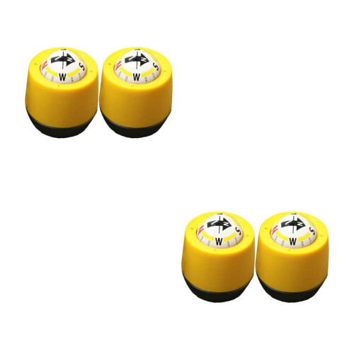 4Pcs Yellow Portable Car Compass for Dashboard Suv Truck Navigation