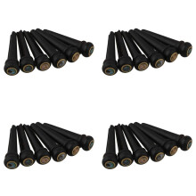24 Stuecke Schwarz Ebenholz Shell Gitarre Bruecke Knochen Pins Set mit Gruenen Abalone Dot Fuer Akustische Gitarre Zubehoer