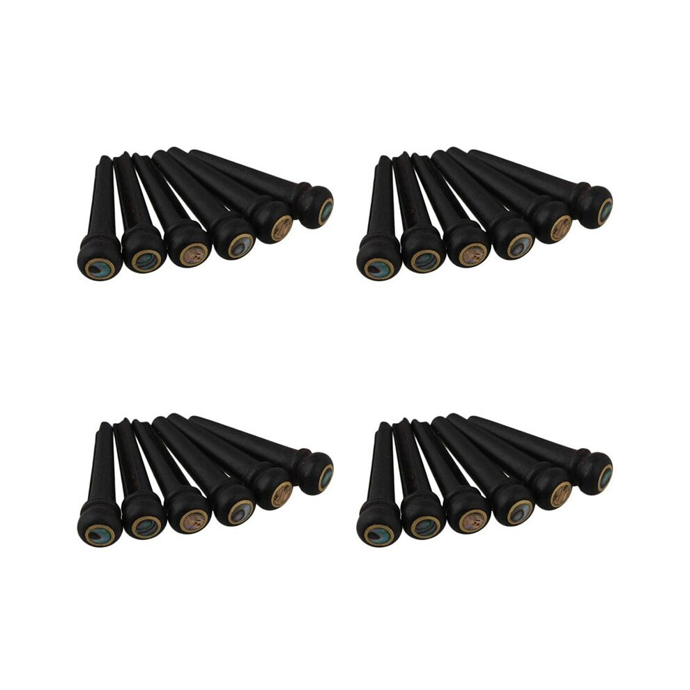 24Pcs Black Ebony Shell Guitar Bridge Bone Pins Set With Green Abalone Dot For Acoustic Guitar Accessories 4711612162920