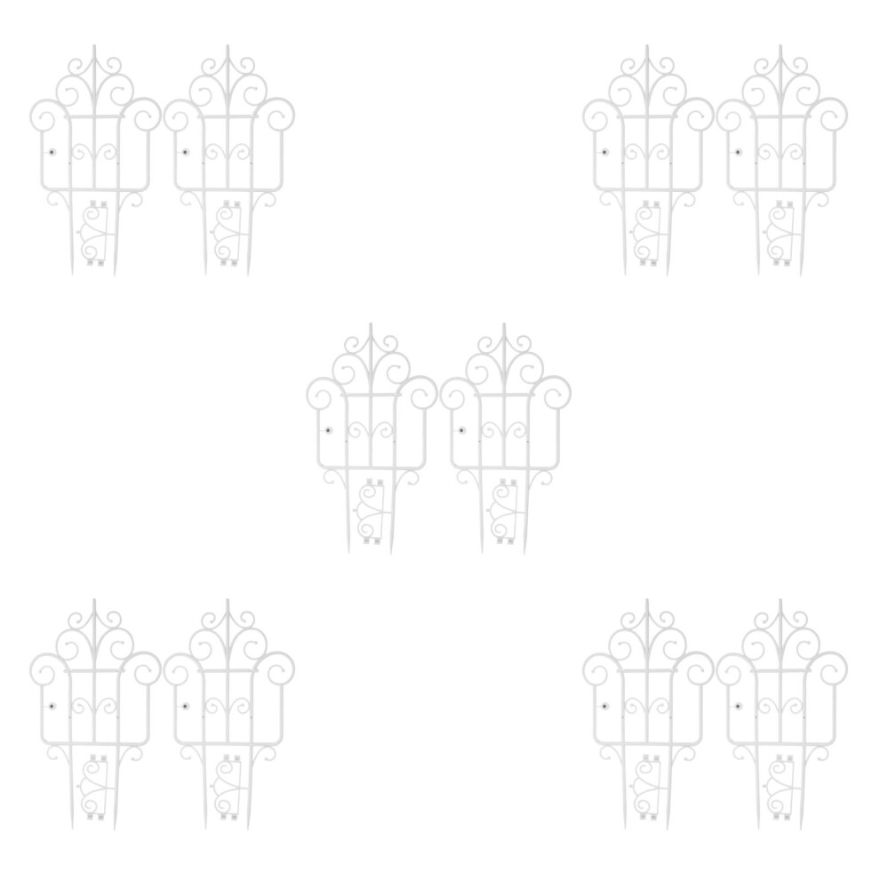 10Pcs Plastic Garden Fence White Decorative Edging For Flower Beds 3712694908919