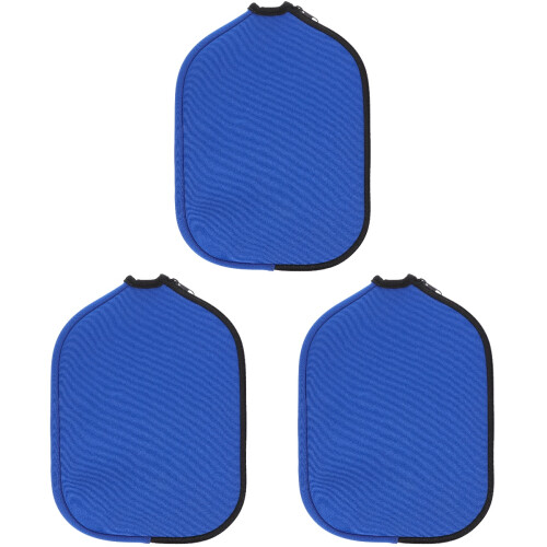 3Pcs Blue Reusable Table Tennis Racket Case Anti-Scratch Paddle Bag