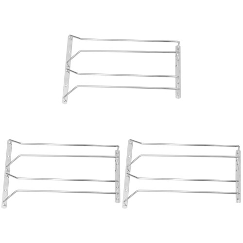 3Pcs Lightweight Stainless Glass Holder Silver Kitchen Storage Rack