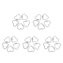 25Pcs Silver Alloy Heart Carabiner Clips for Jewelry Connectors DIY