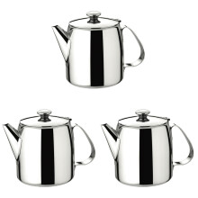 3Pcs Stainless Steel Tea Pot Silver Rust-Resistant Home Teapot