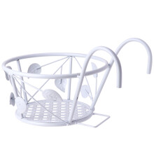 2Pcs White Iron Railing Bonsai Rack Durable Wall Hanging Flower Holder