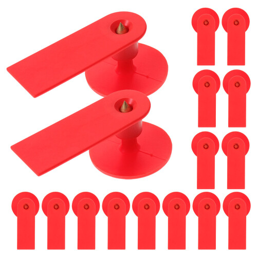400Pcs Watermelon Red Cattle Ear Tags Durable Plastic for Livestock Id 1