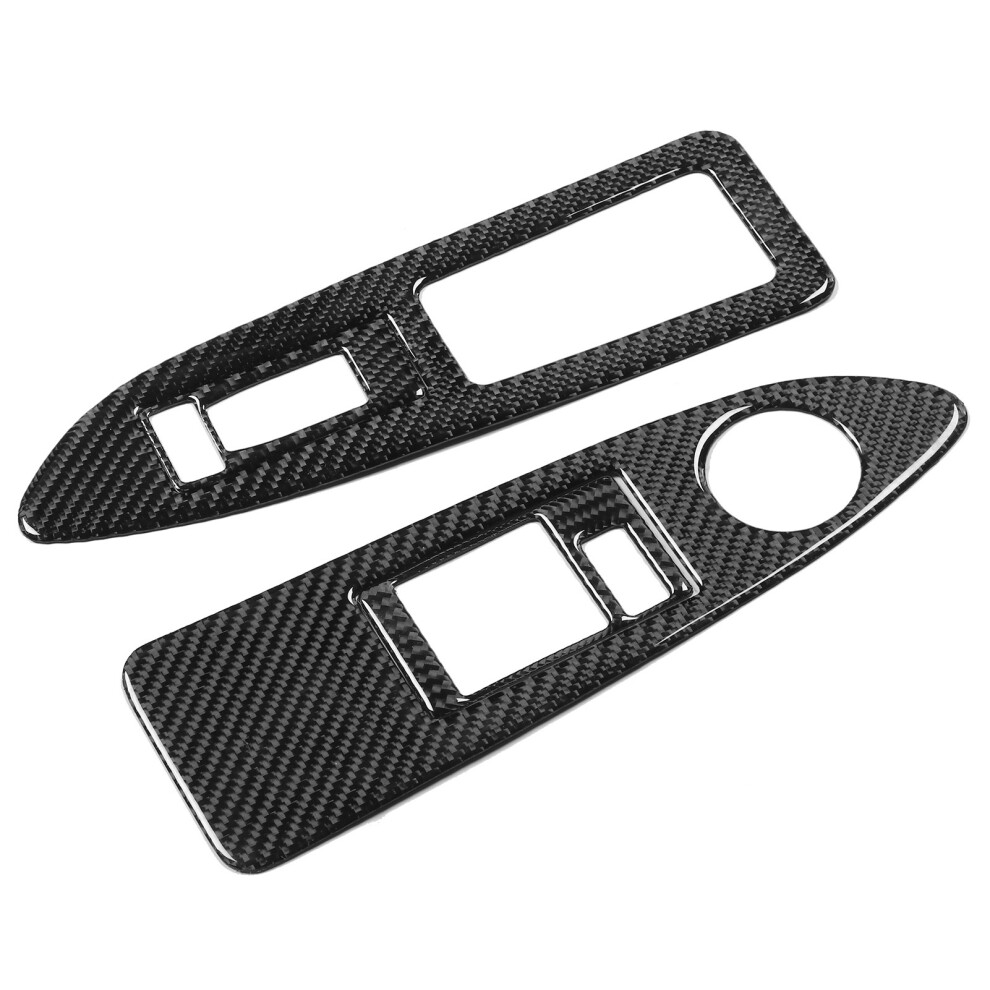4Pcs Carbon Fiber Window Switch Panel Trims For Dodge Challenger 2008-2014 Lhd 3221392194536