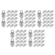 150Pcs White Plastic Alloy Curtain Hooks for Smooth Sliding