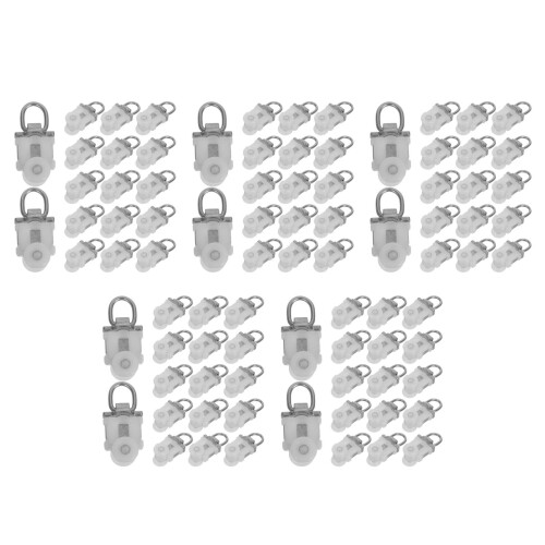 150Pcs White Plastic Alloy Curtain Hooks for Smooth Sliding