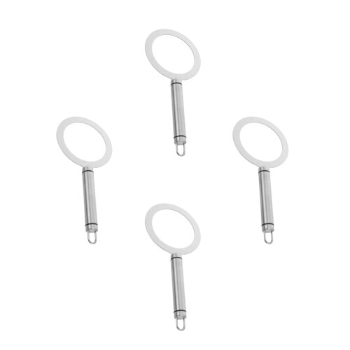 4Pcs Silver Stainless Steel Creme Brulee Rings, Durable Baking Tools
