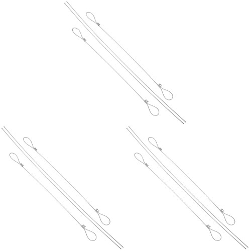 3Sets Flexible Silver Wire Picture Frame Hanging Kit Metal Hooks Set