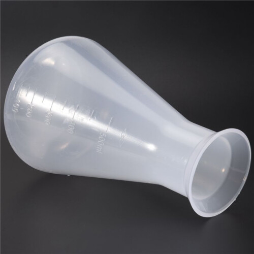 500ml Clear Plastic Laboratory Chemical Conical Flask Storage Bottle