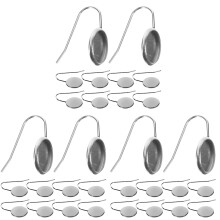 30Pcs Silver Bezel Trays for Earrings DIY Handmade Jewelry Accessories