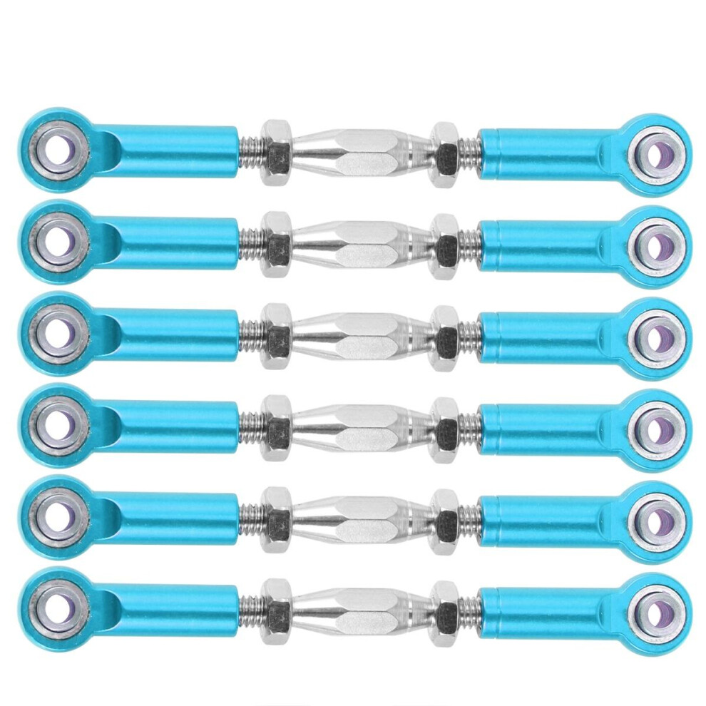 6Pcs Metal Rc Car Rod Linkage Turnbuckle Rod Adjustable Durable Blue 3712694906656